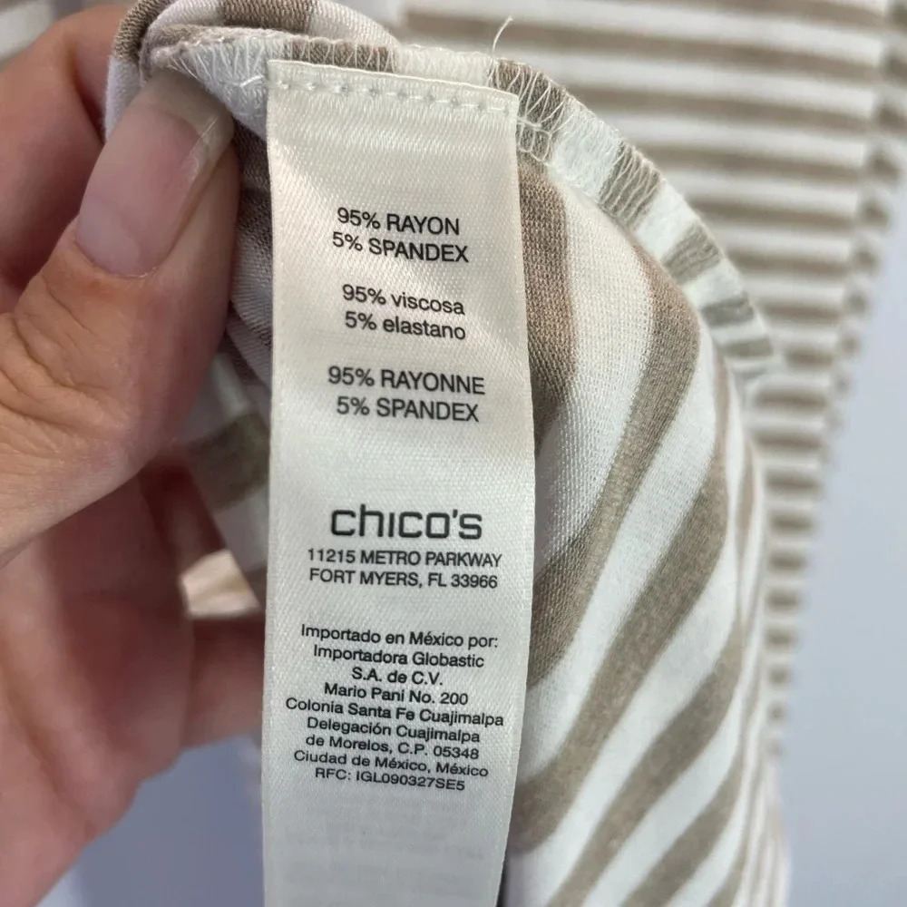 Chico’s Striped Tied Side Maxi Sleeveless Dress - Picture 4 of 6